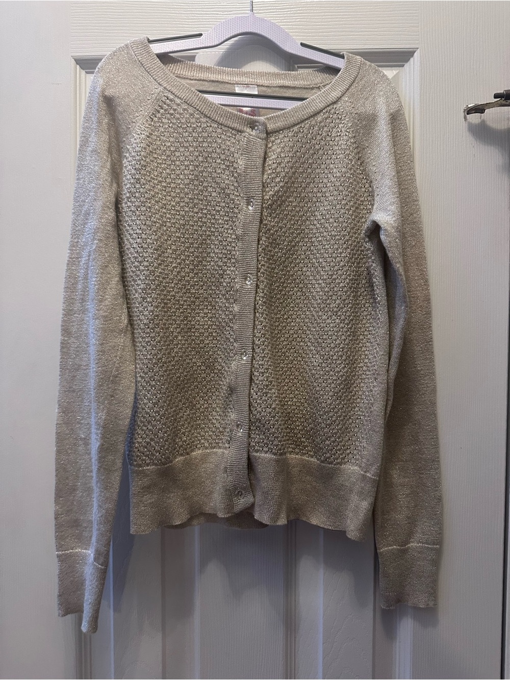 Cat & Jack Cream Knit Button-Up Cardigan